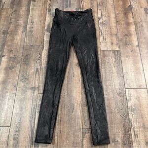SPANX Leggings Black Print Leggings Black‎ Women's Size Small